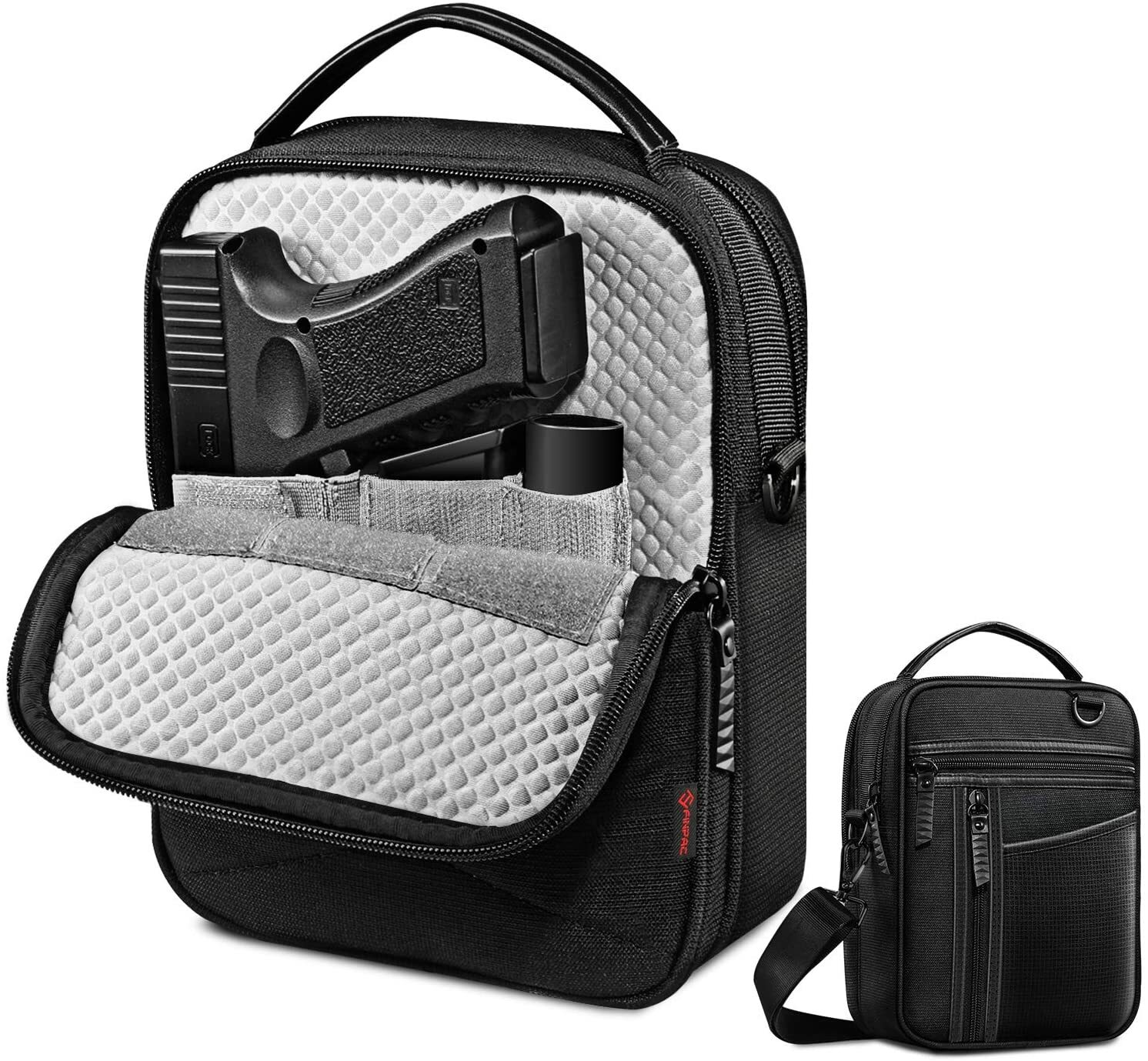 Pistol Carry Case Gun Shoulder Bag, Tactical Handgun Holster Duffle Padded Pouch