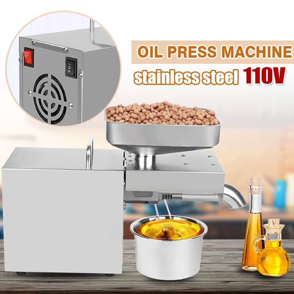 Automatic Seed Oil Press Machine Stainless Steel Cold Hot Expeller Extractor USA