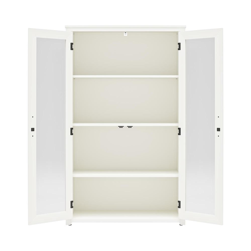 Modern Curio Cabinet w/ Glass Doors & 2 Adjustable Shelves