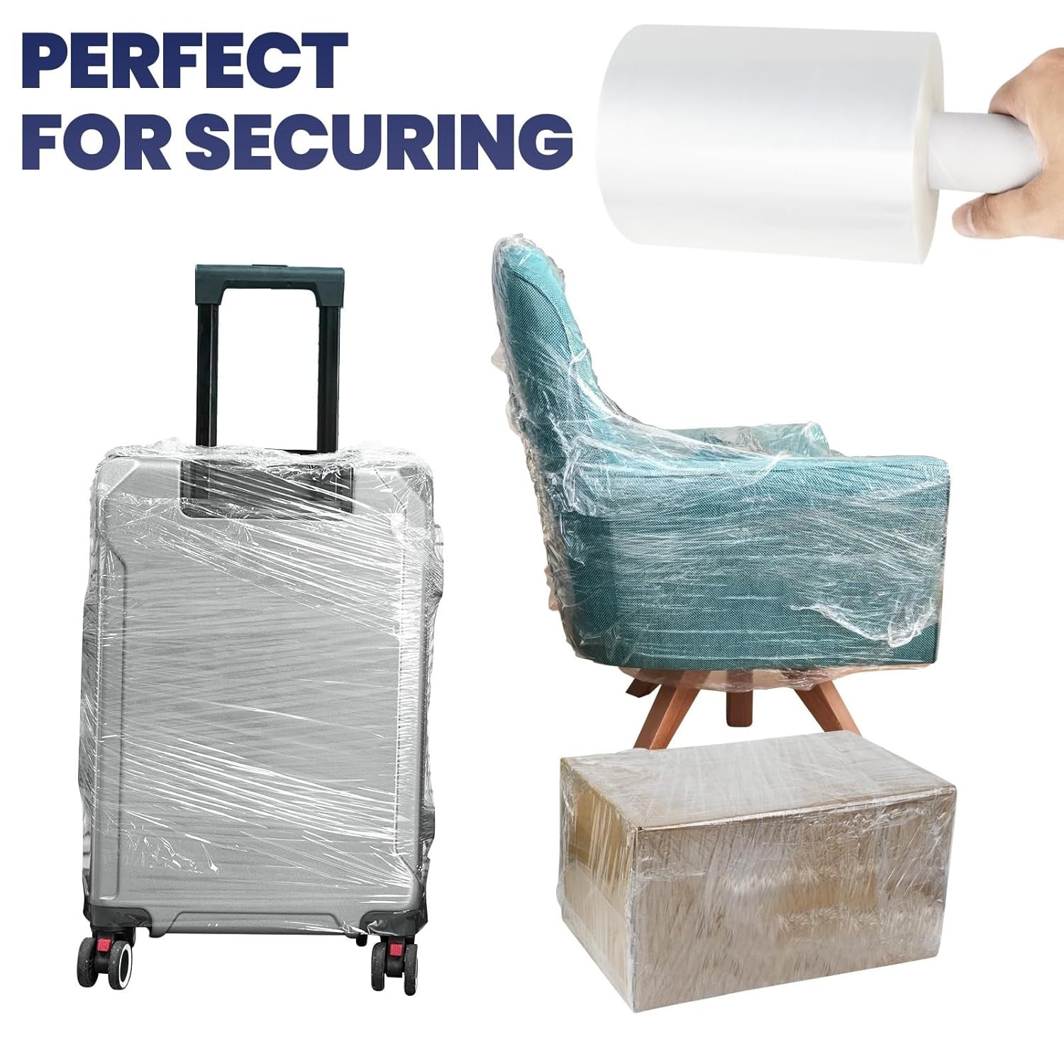 ADHES Mini Hand Stretch Wrap Film, 5 Inch x 1000 Feet 80 Gauge for Packing