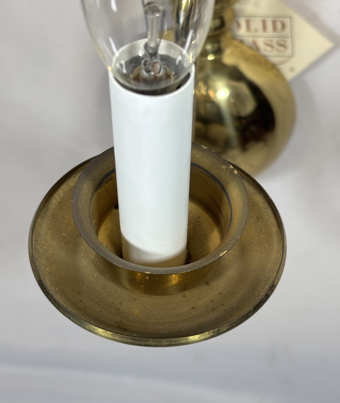 Vintage NOS Kichler Colonial Style Brass Wall Sconce Light Fixture 13.25"H