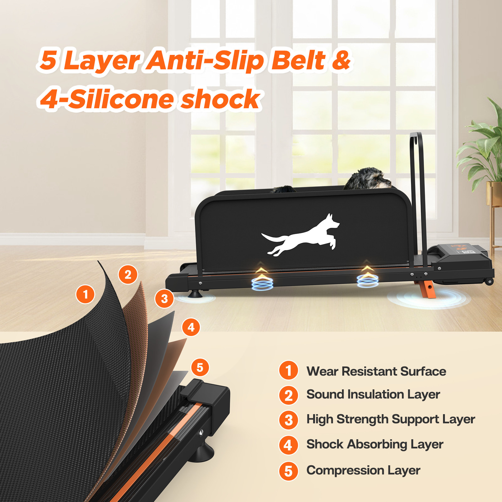 2 in 1 Dog Treadmill for Small Medium Dogs Pet Running Machine w/ Remote Incline