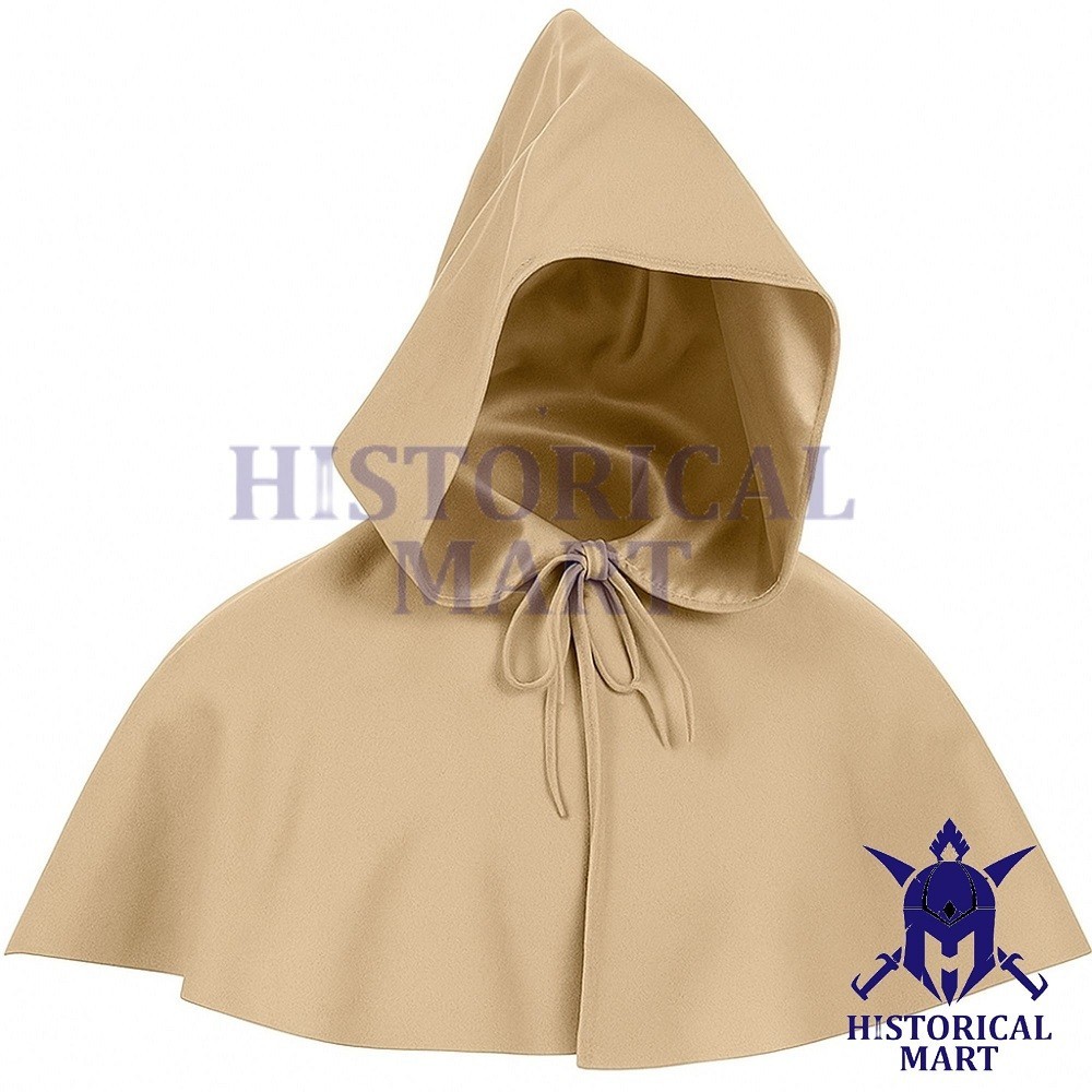 Medieval Cotton Hood Cowl – Authentic Renaissance LARP Hood Armor Accessory