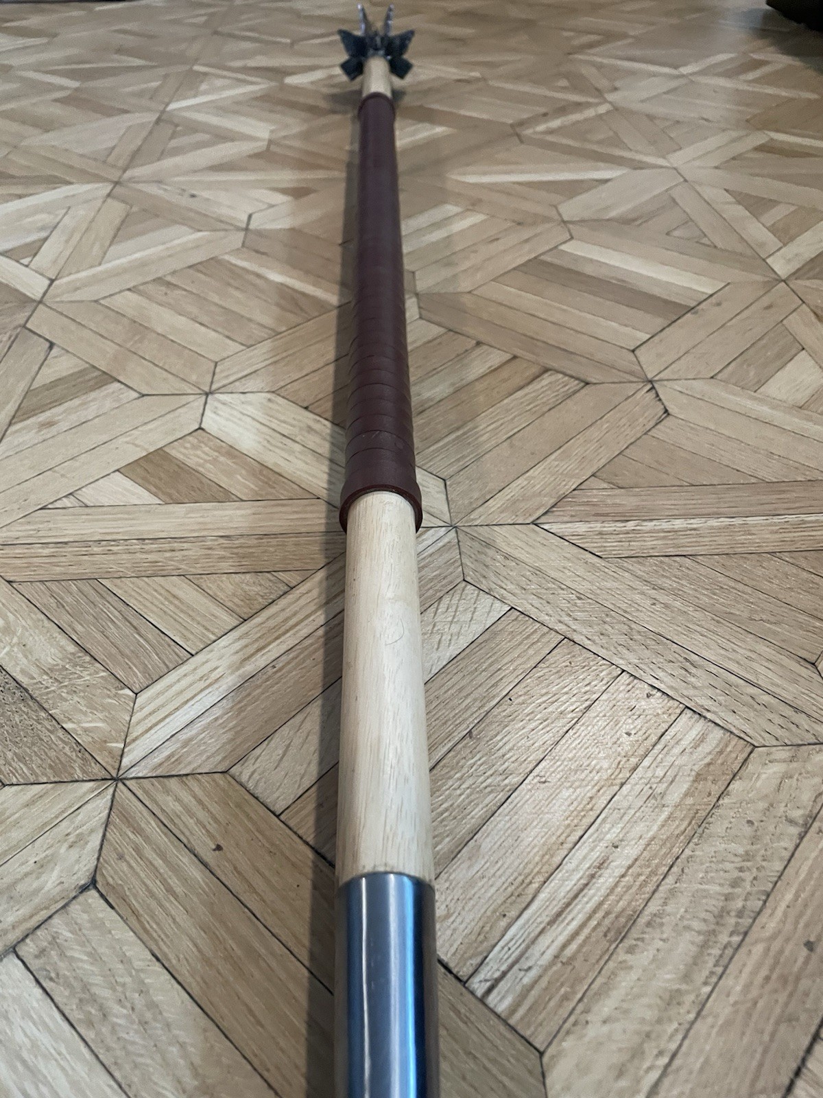 Medieval Double-Sided Flanged Mace and Spear, 55-Inch Weapon