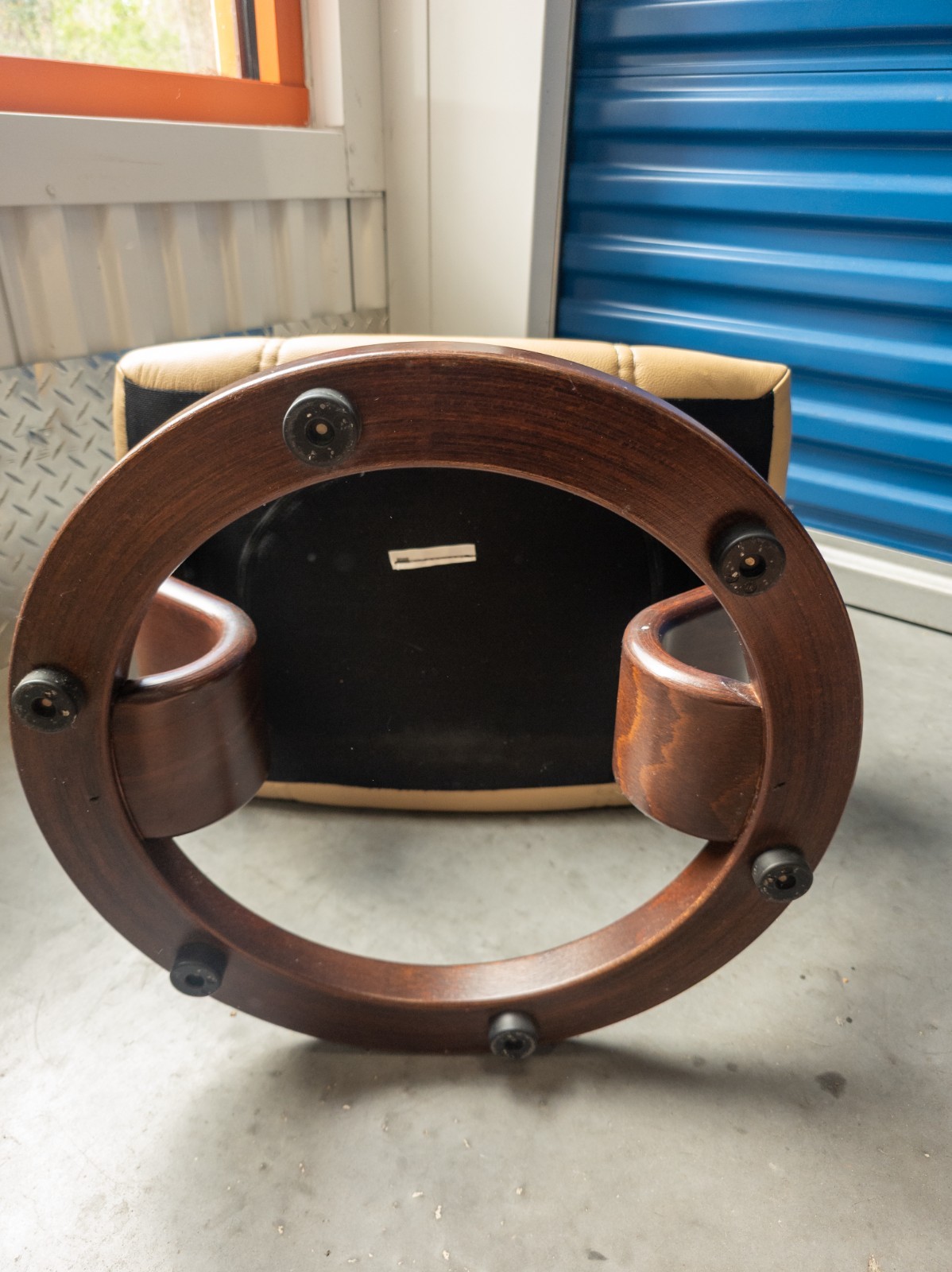 Ekornes Stressless Batick Latte Colored Leather Ottoman | Tilt Function