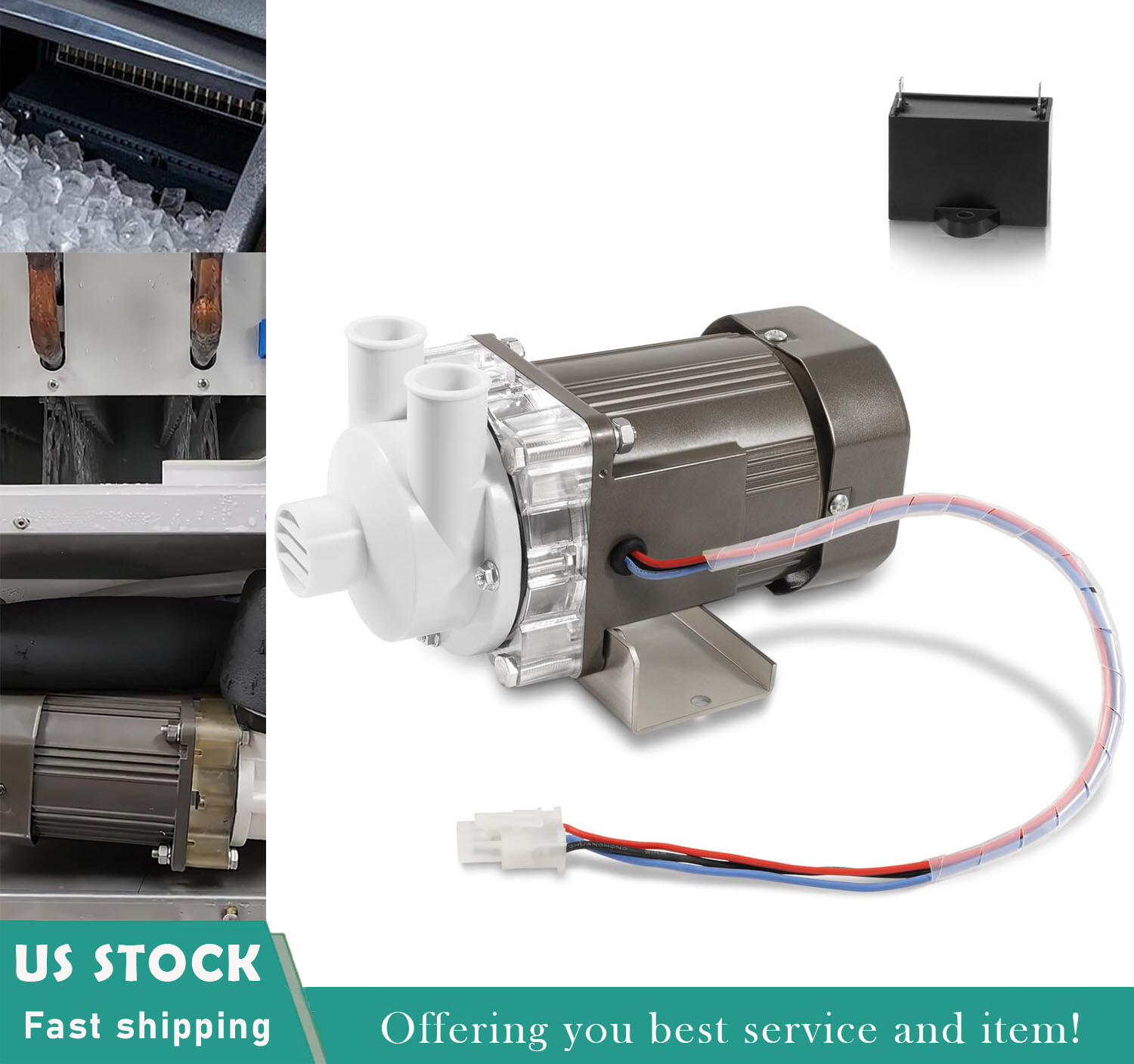 S-0731 Ice Machine Water Pump Motor Assembly Fits Hoshizaki 900-SD, KM-1300M