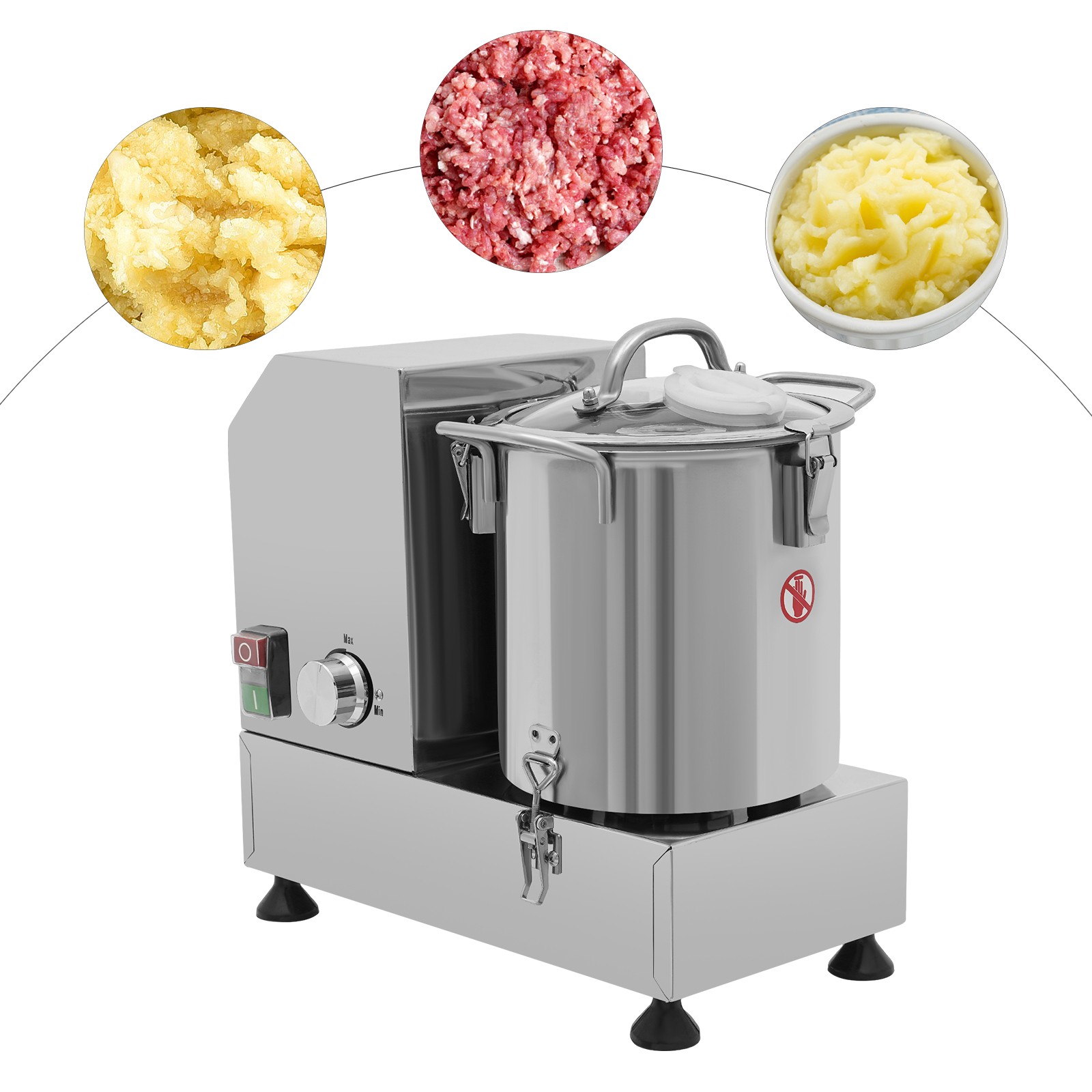 6L Commercial Food Processor Electric Vegetable Fruit Meat Cutter Food Chopper