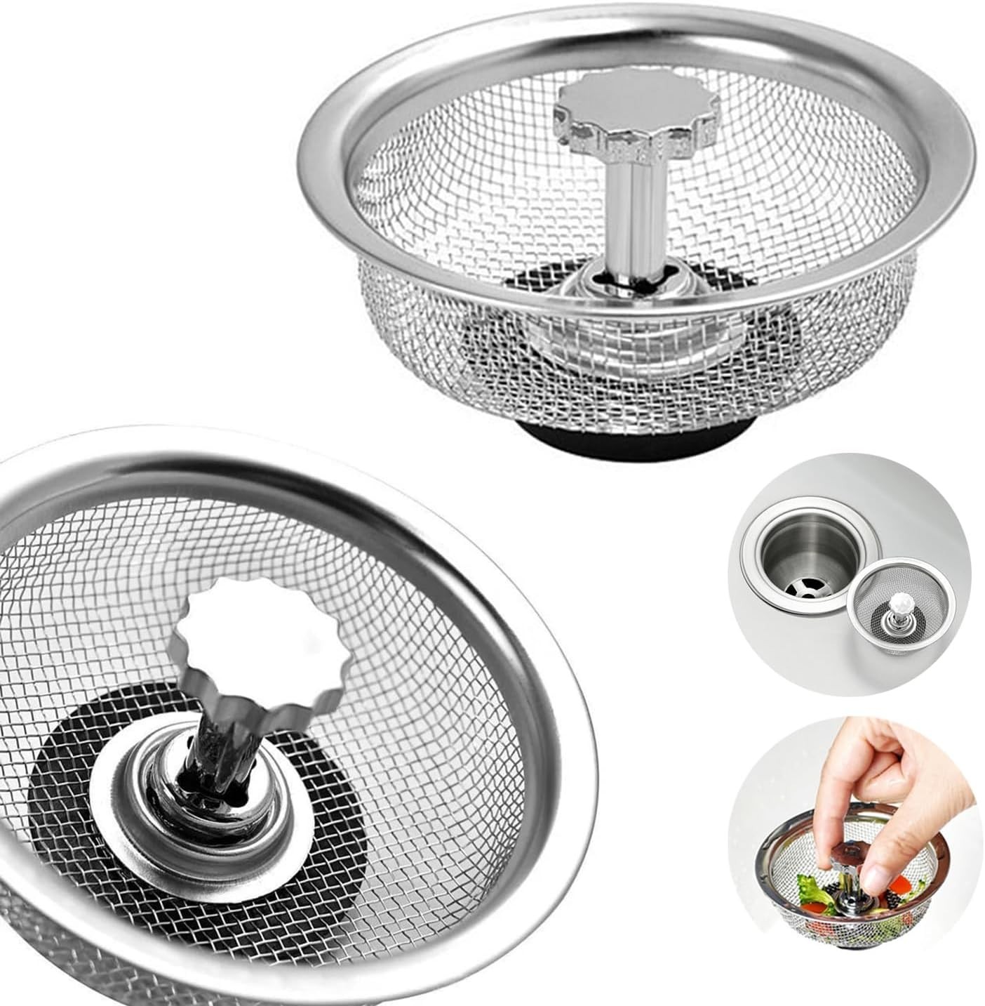 2Pack Stainless Steel Kitchen Sink Strainers