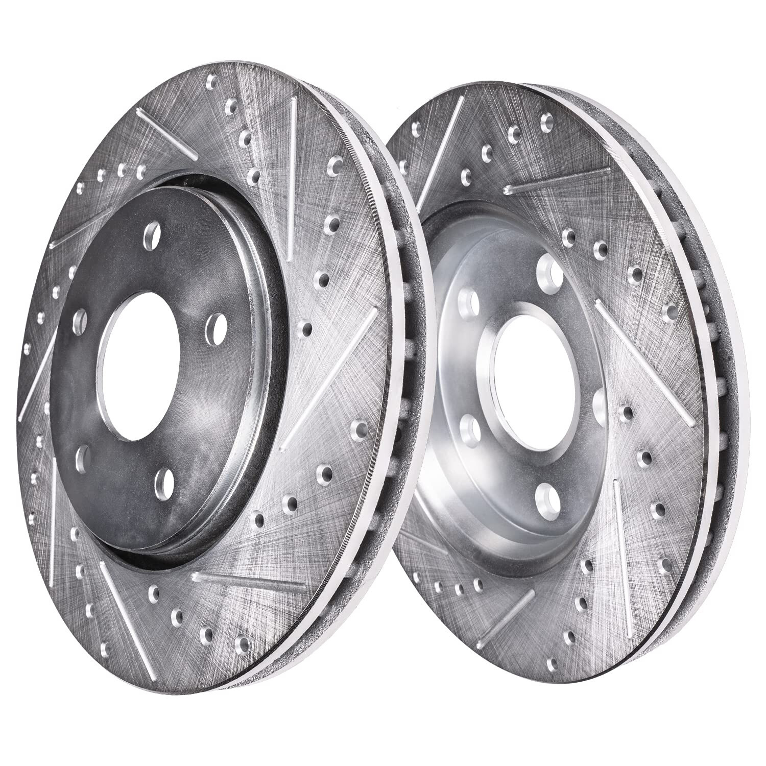 Front Drilled Disc Rotor Ceramic Brake Pads for 2010 2011 Audi A4 A5 Quattro Q5
