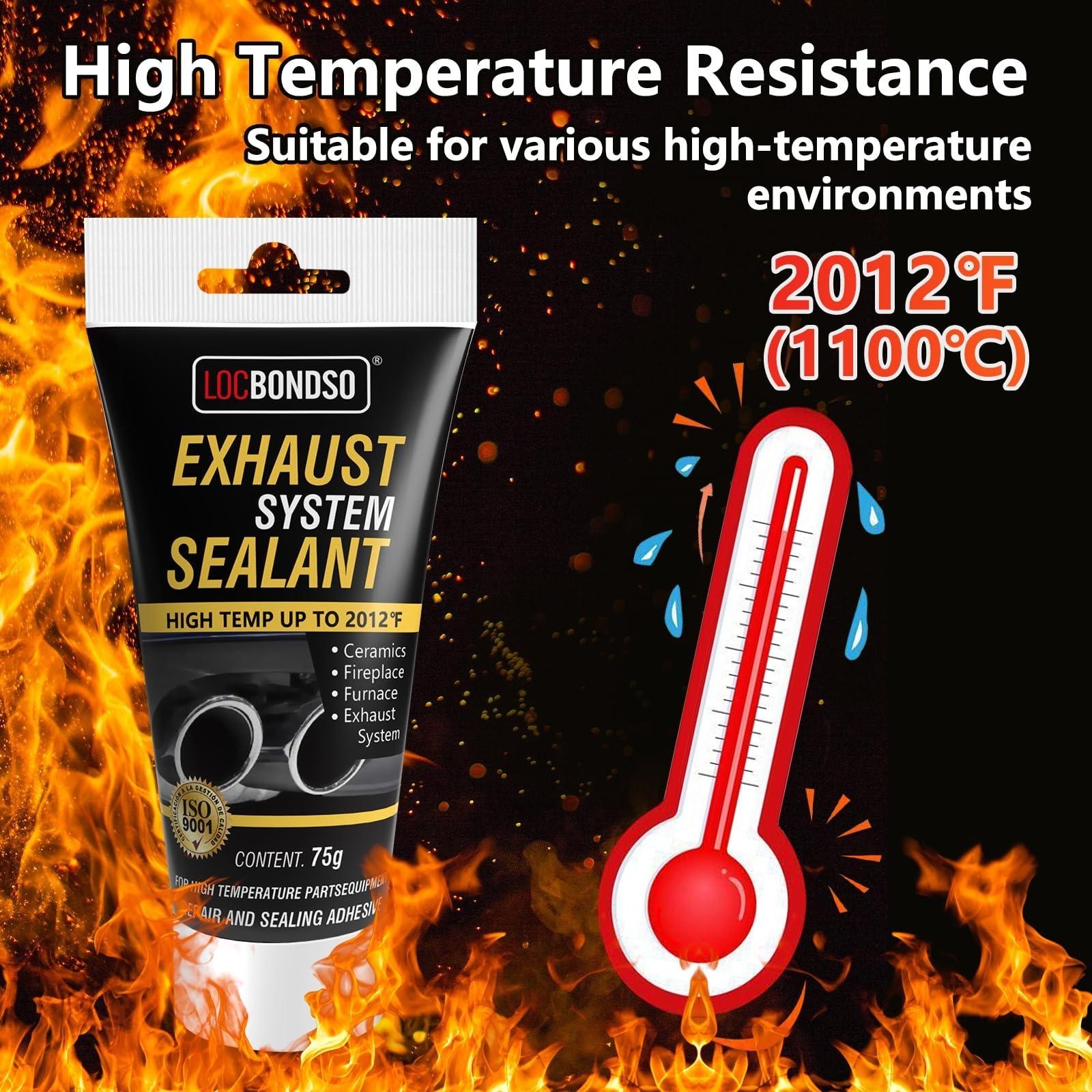 Muffler Exhaust Repair Kit – 2.6 oz Heat Resistant Sealant for Pipes & Converter