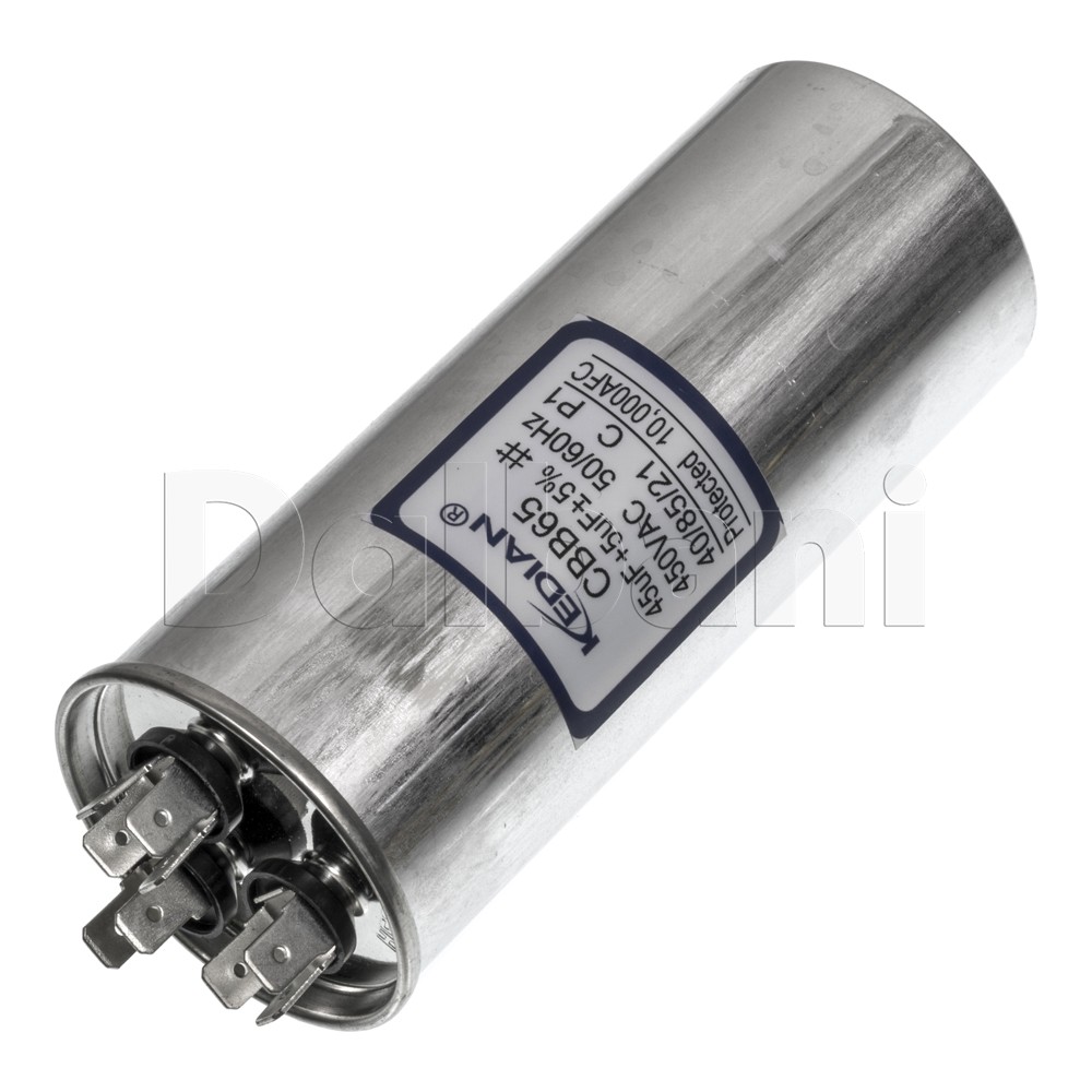 New 45+5 uf Round Dual Run AC Capacitor 450V 45+5MFD 40/85/21 50X140mm CBB65