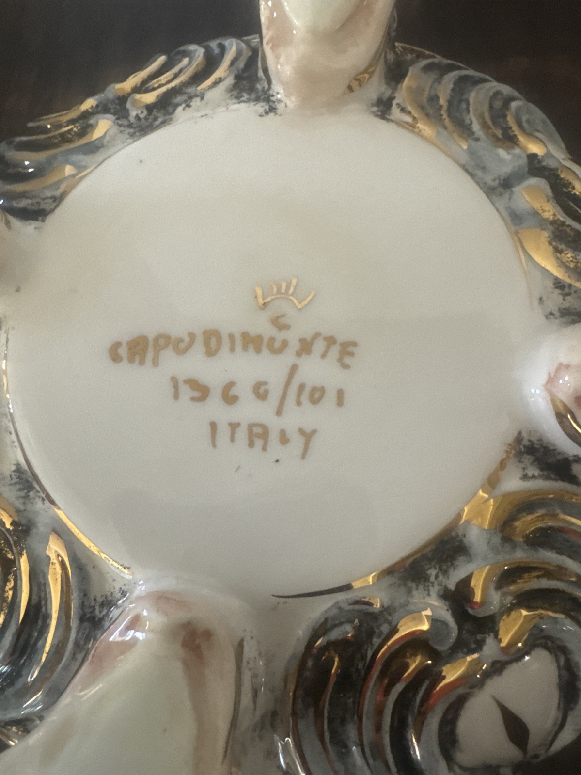 Capodimonte Porcelain Cherubs Putti Candy Dish Bowl Lidded Footed Italy