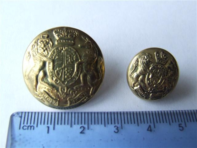 Reproduction Victorian British Army QVC General Service Button Brass 24mm new