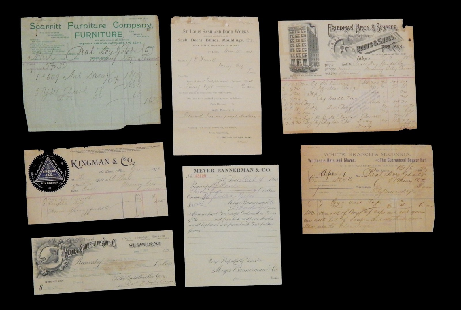 (24) c 1890 ADVERTISING EPHEMERA DOCUMENTS BUSINESS LETTER MISSOURI