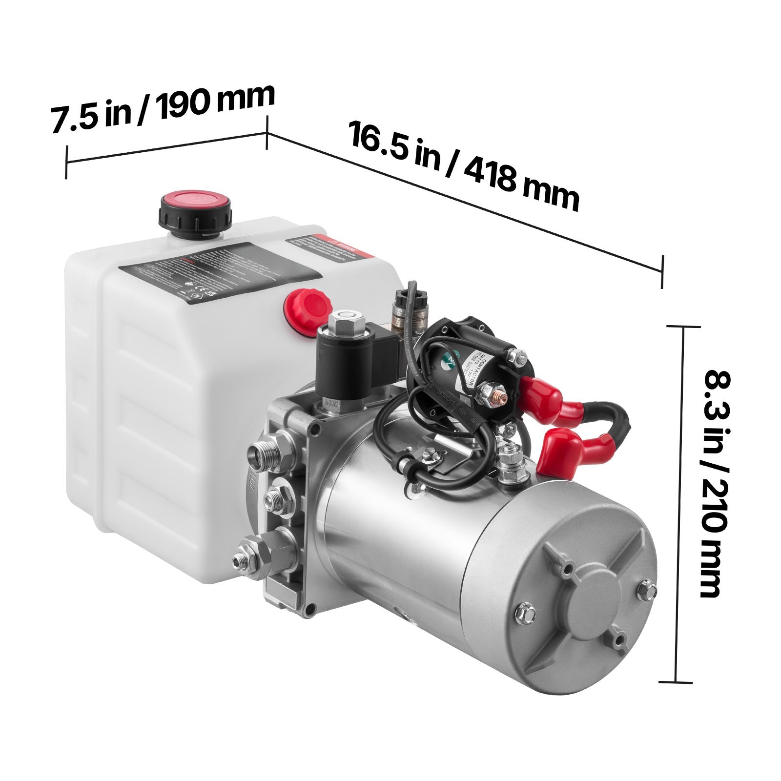 Uimoso 4 Quart Single Acting Hydraulic Pump Dump Trailer Power Unit 12V Plastic