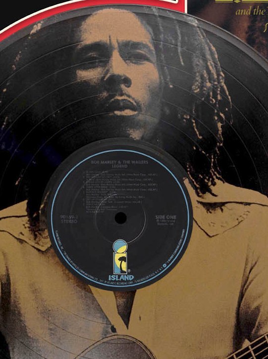 Bob Marley Laser Etched Black Vinyl Record Reproduction Signed LP Display 1