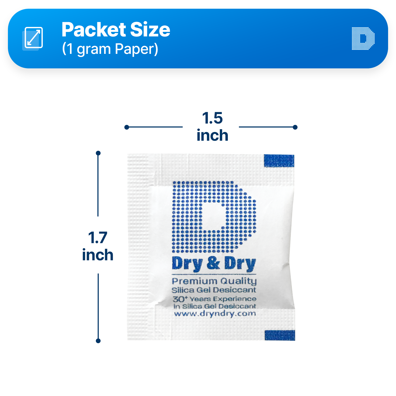 1 Gram x 5,000 EA High Quality Silica Gel Packets - Reusable(FDA Compliant)
