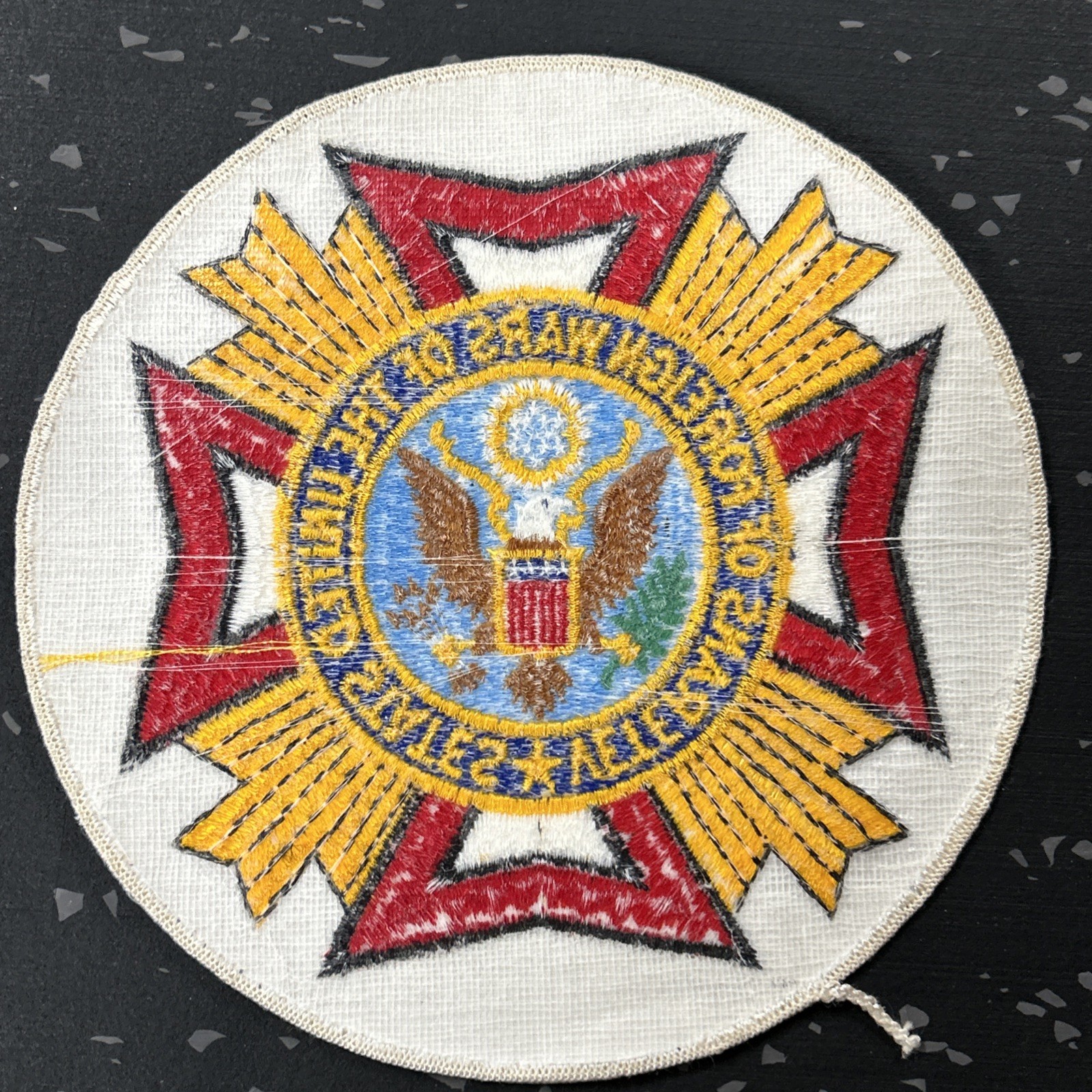 Veterans of Foreign Wars VFW Embroidered White 7” Round Patch