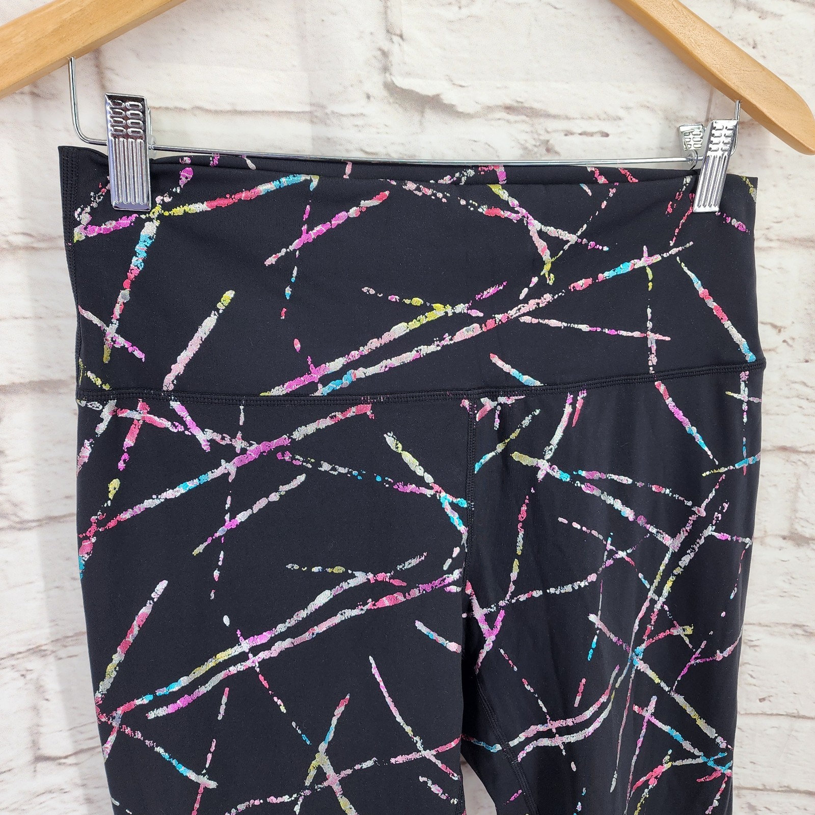 Zyia Active Leggings Size 12 Yoga Running Metallic Colorful High Waist Gym Walk