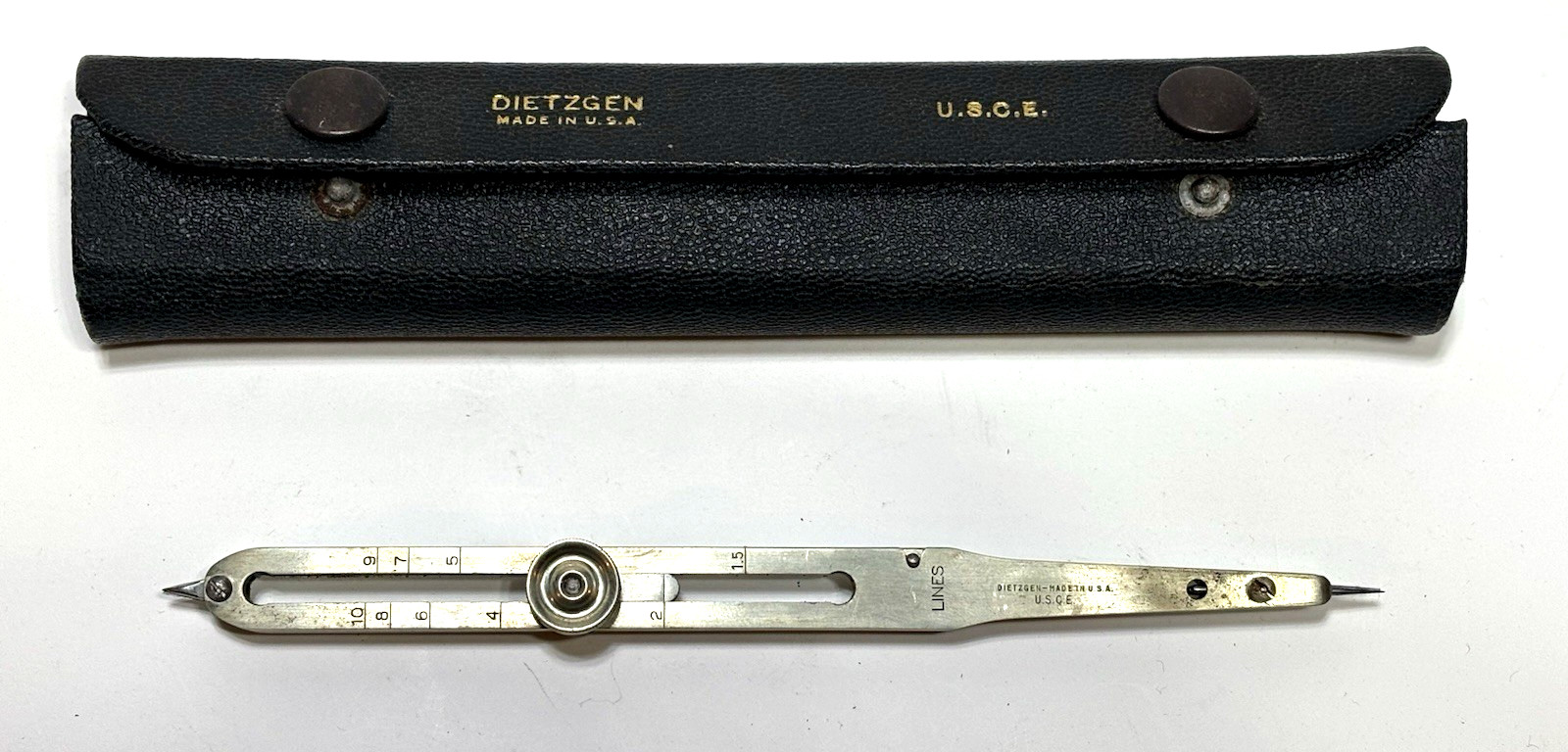 Dietzgen Proportional Divider U.S. Corps of Engineers Made in USA w/Fitted Case