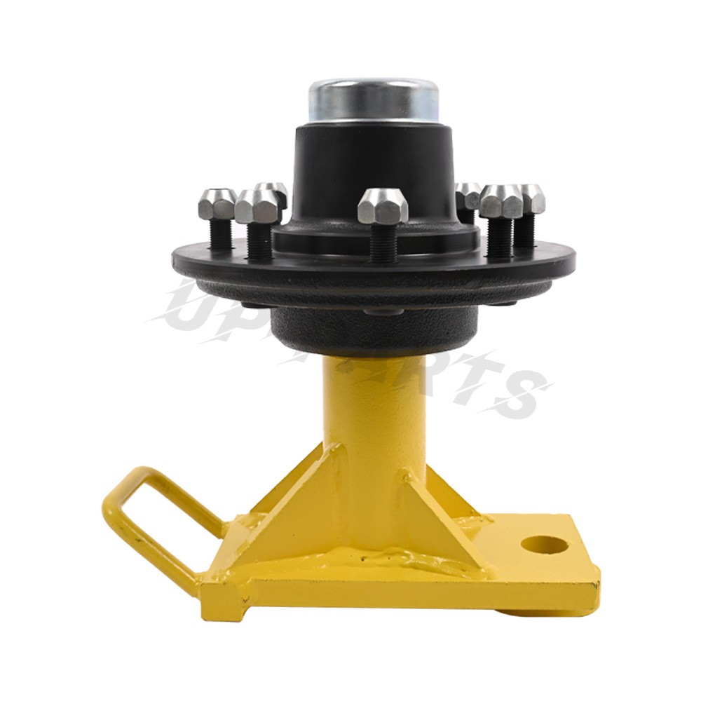 8 x 6.5 Lug 9000LB Yellow Shipping Container Wheels, Bolt-on Spindle Kit