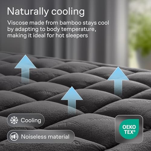 Ultra Soft Size Mattress Topper - Viscose Made from Bamboo King Dark Gray