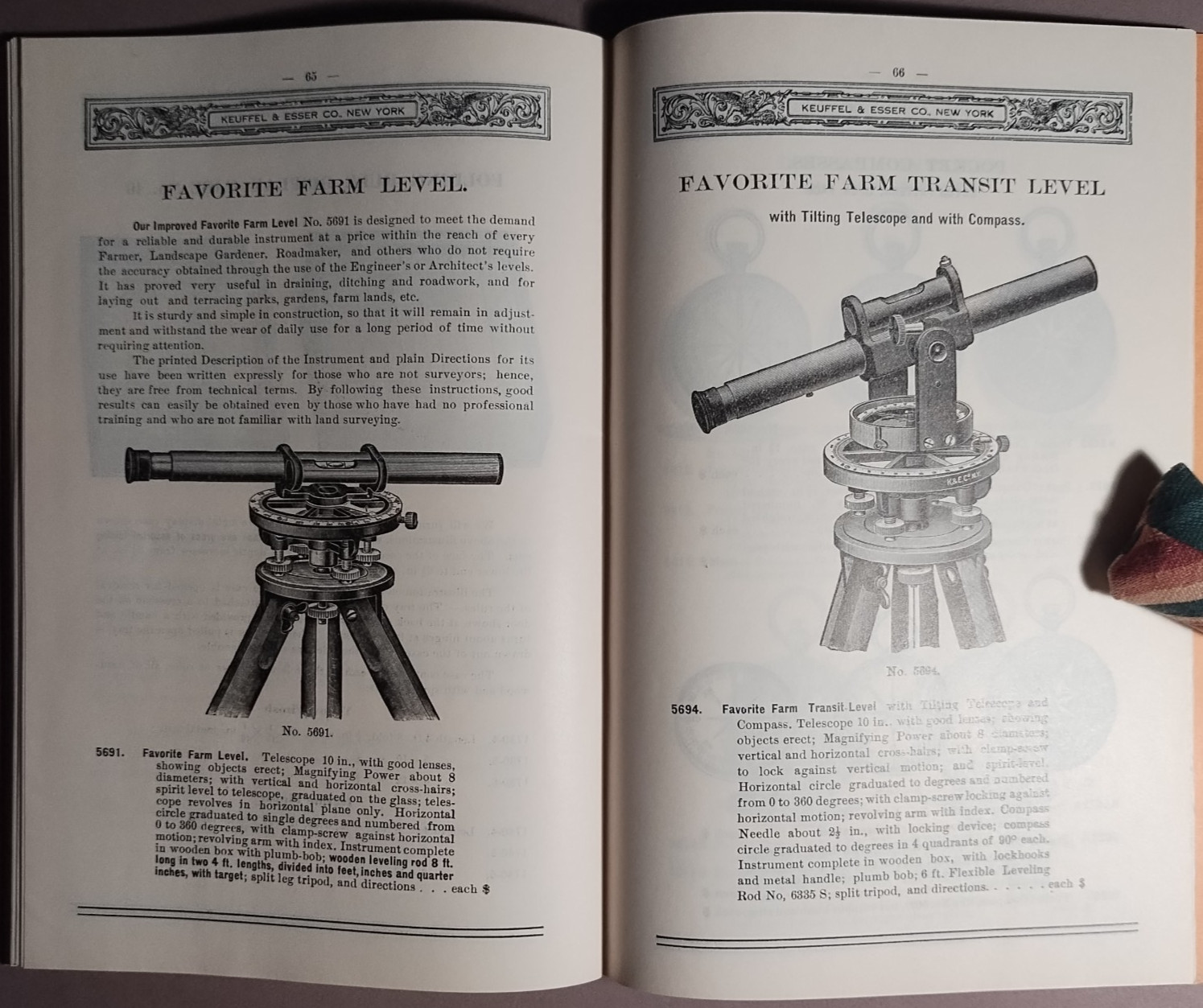 1926 Keuffel & Esser K&E Measuring Tape Folding Rule Catalog + Ink Blotter B6-26