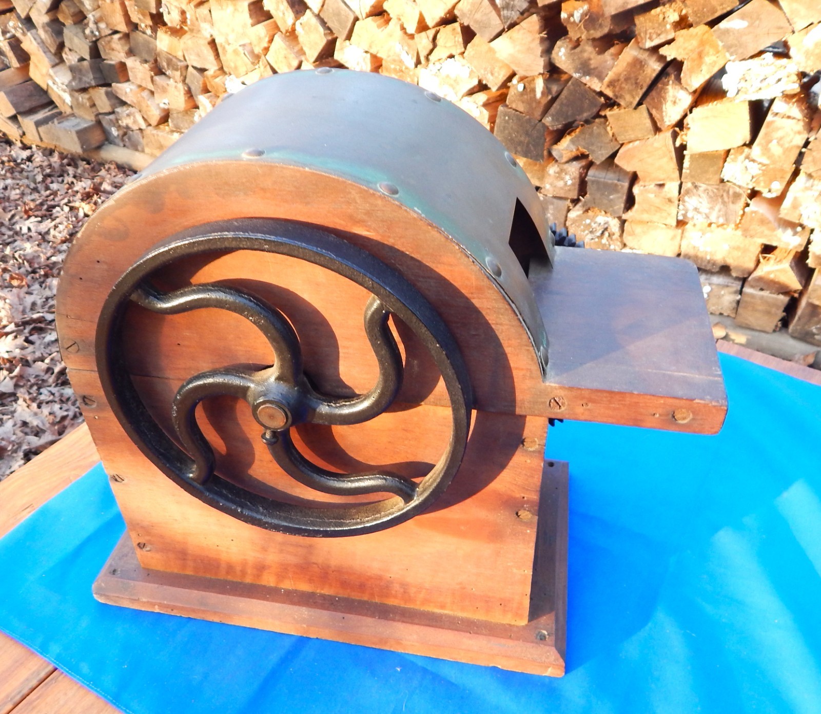 1800s Horseradish/Hard Cheese Grinder - Brass, Cast Iron and Wood