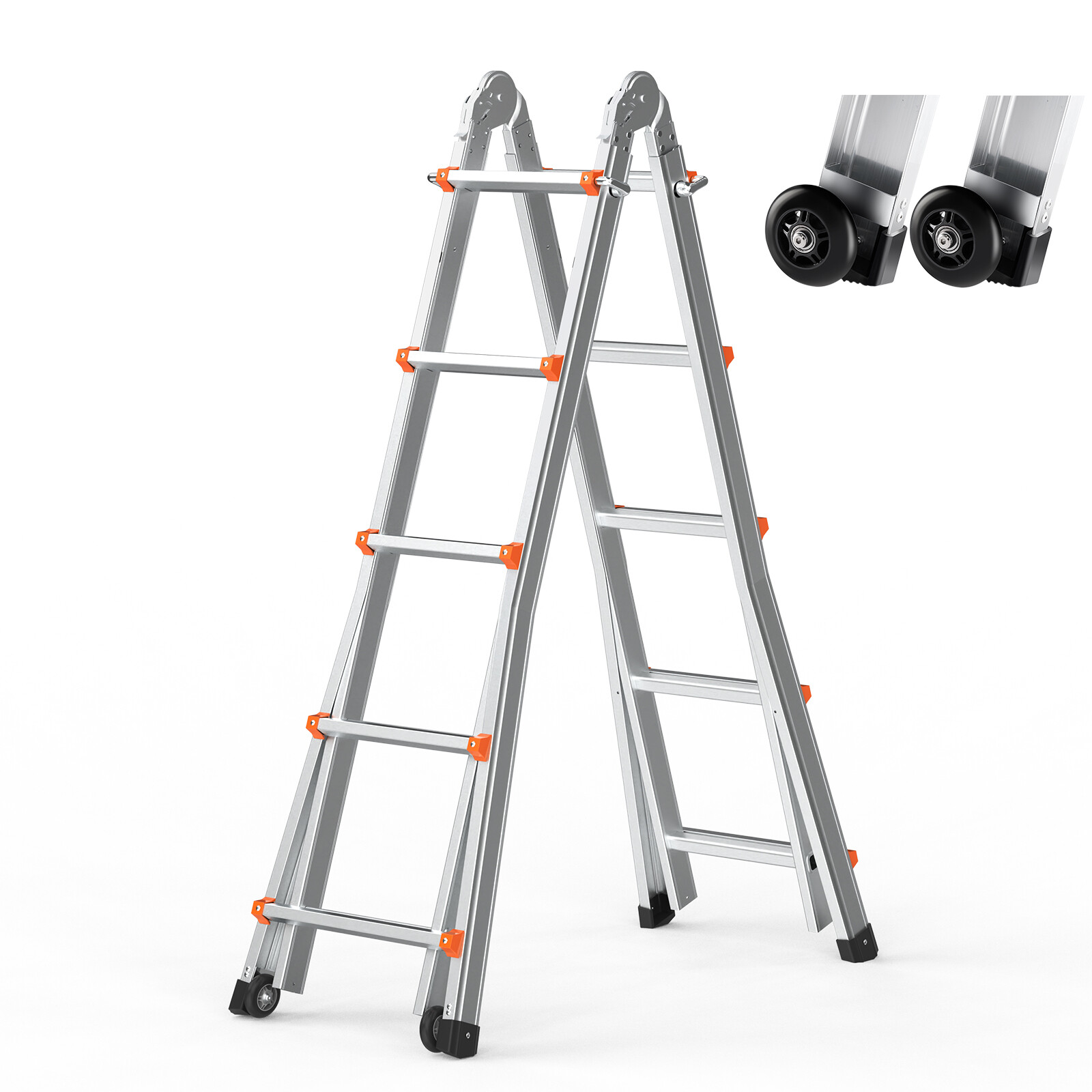 Telescoping Ladder A Frame 17 FT Extension Multi-Function for Homework