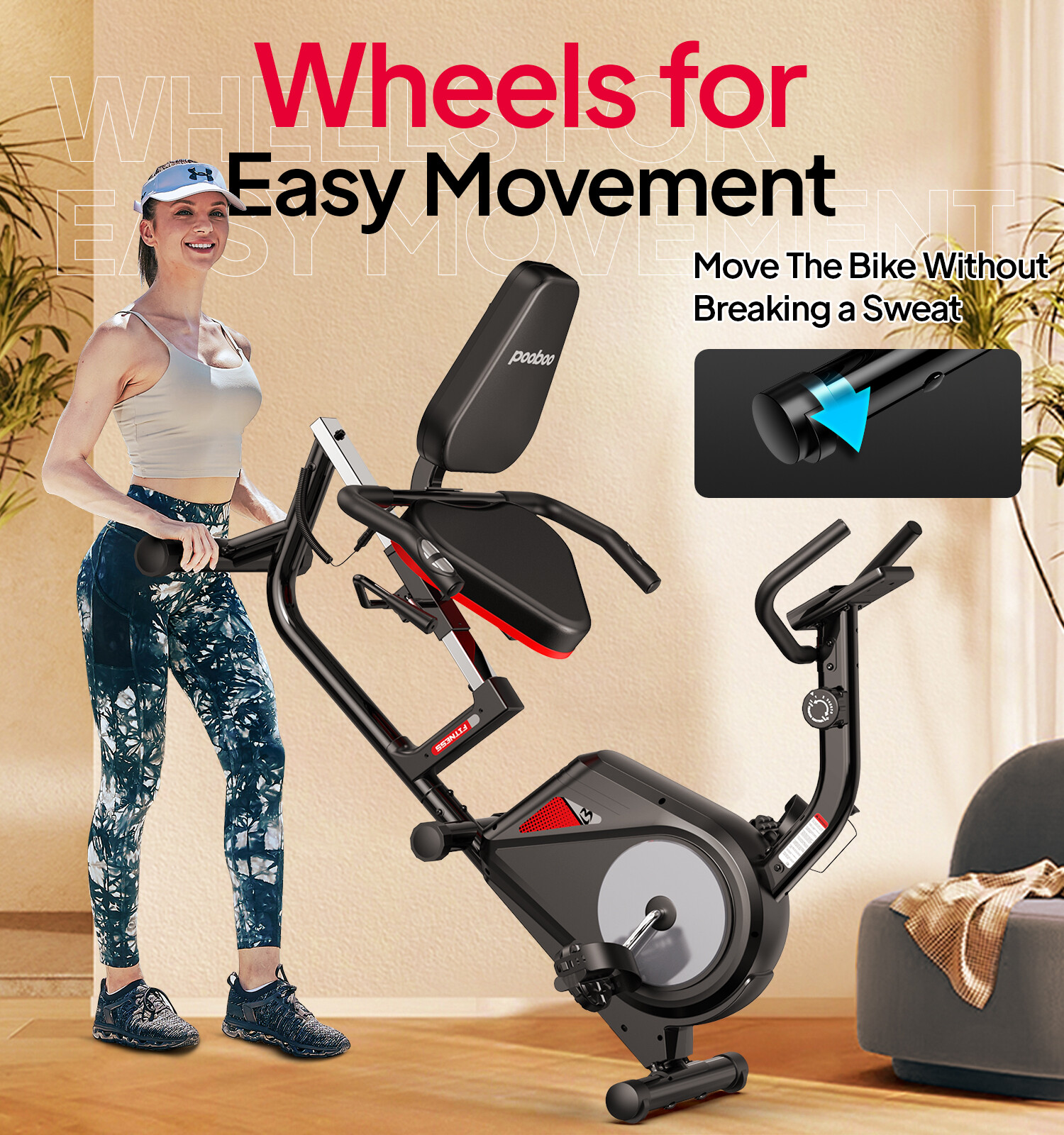 Indoor Stationary Recumbent Exercise Bike Bicycle Cycling Fitness Workout Bike