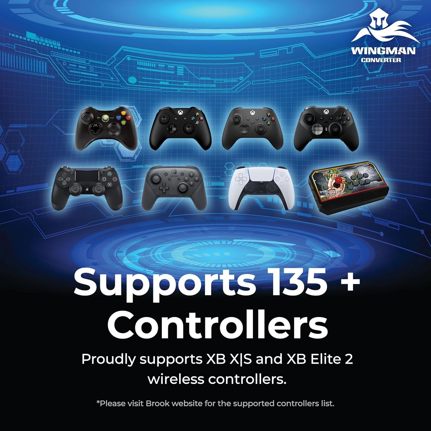 Brook Wingman XB 2 Converter for XB Retro Consoles, PC, 135+ controllers Ver2026