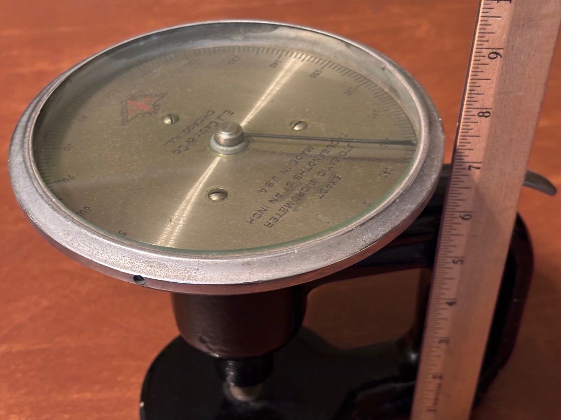Vtg E.J. Cady Exact Automatic Micrometer measures in Thousandths of an Inch