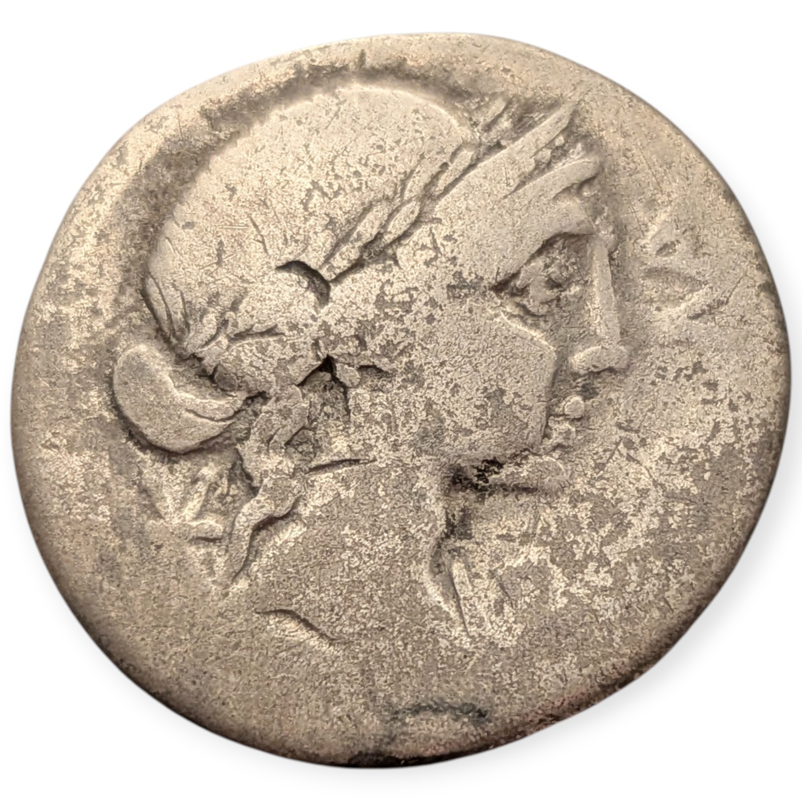 Mn. Aemilius Lepidus AR Denarius 114-13 BC Roman Republic Silver Coin 11S