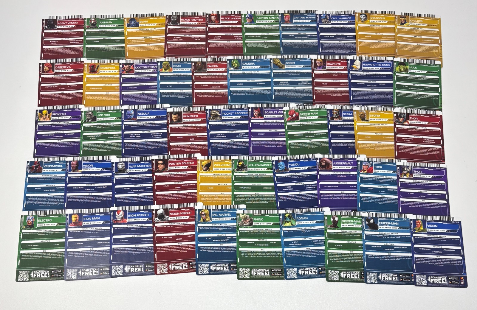 Marvel Arcade Cards: 50x Common Set (Series 3, Non-Foil) Contest of Champions