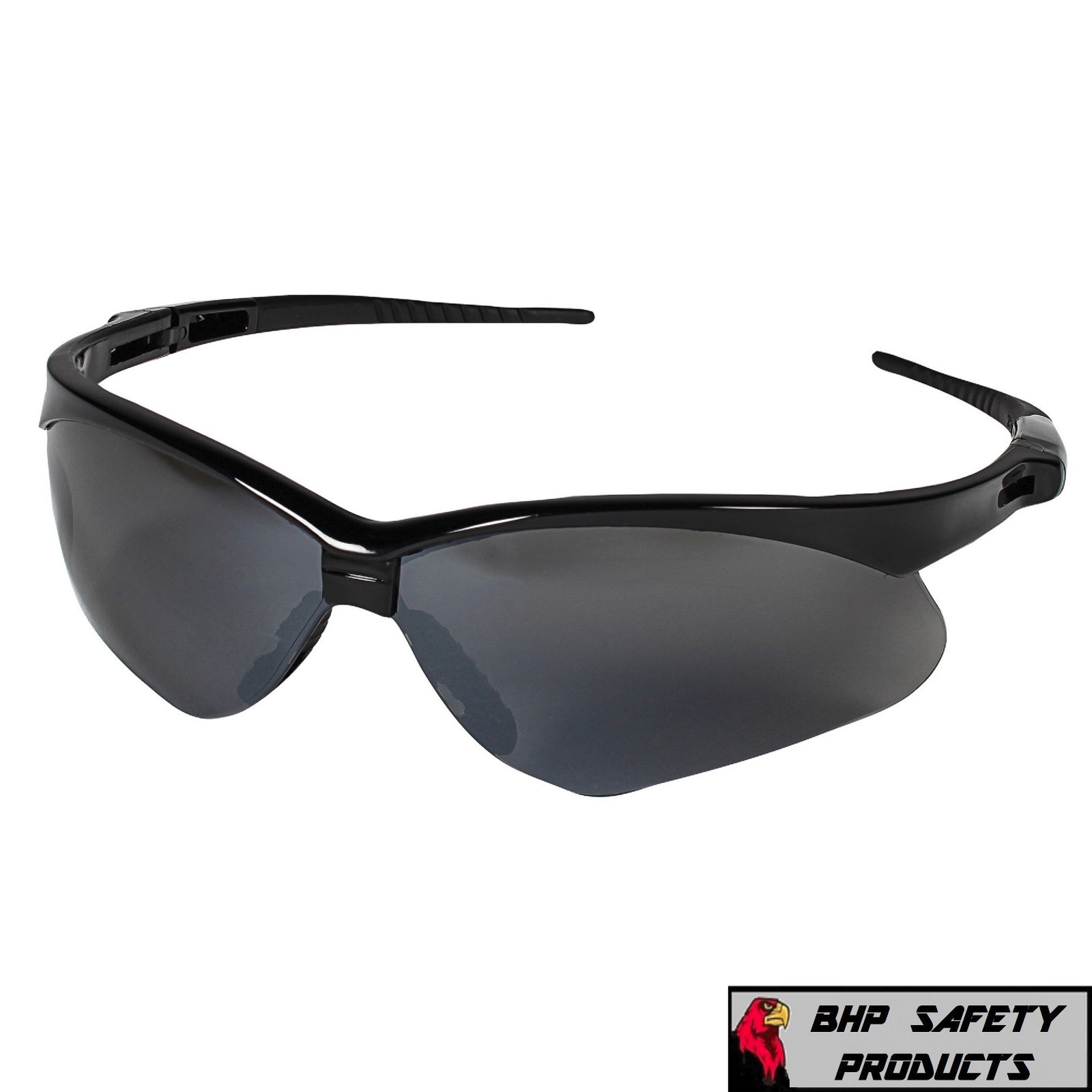 3 PAIR NEMESIS SAFETY GLASSES SUNGLASSES BLACK SMOKE MIRROR LENS GRAY 25688