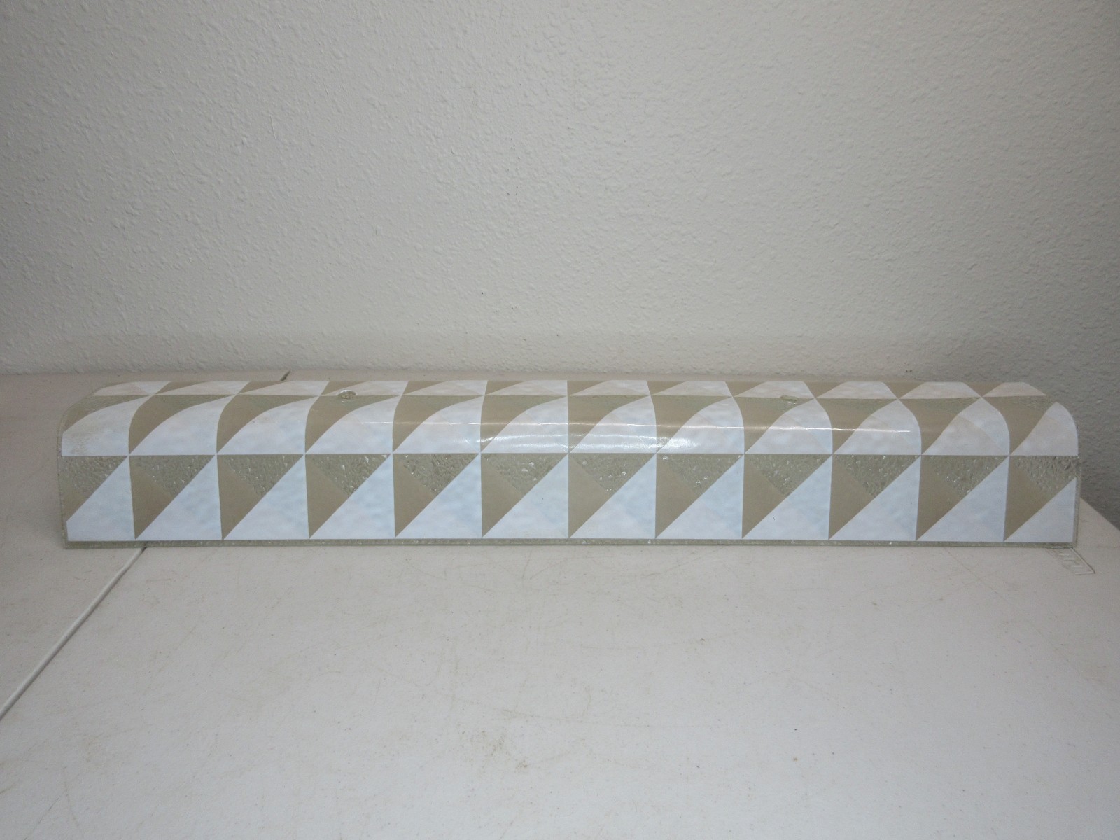 VTG Mid Century Modern Bathroom Vanity Glass U Shape Light Fixture - Glass Only