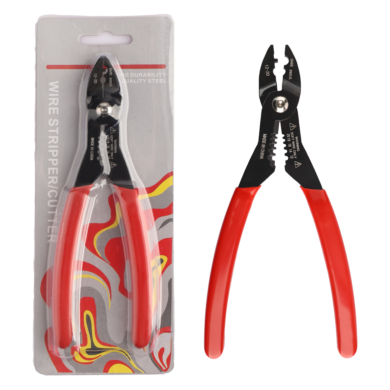 4 in 1 Wire Service Pliers Crimper Stripper Cutter Gripping for 12-20AWG Cable