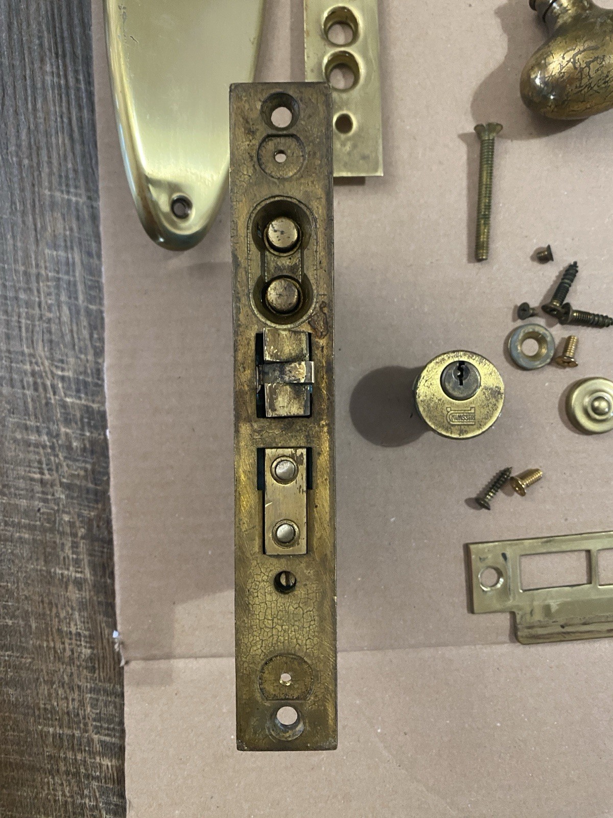 Vintage Brass Baldwin Entry Mortise Lock Set Springfield Estate Collection 1970s