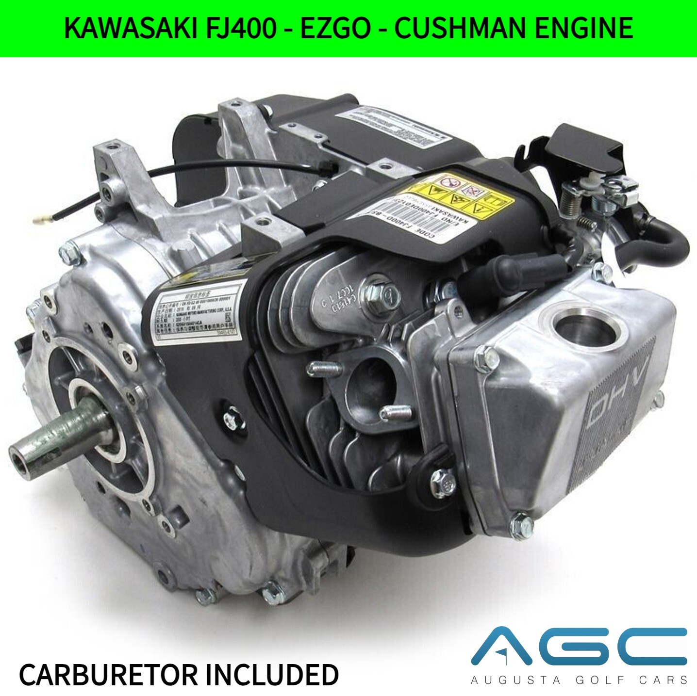 NEW OEM EZGO CUSHMAN 13.5HP KAWASAKI FJ400 CC MOTOR ENGINE INCLUDES CARB + COIL