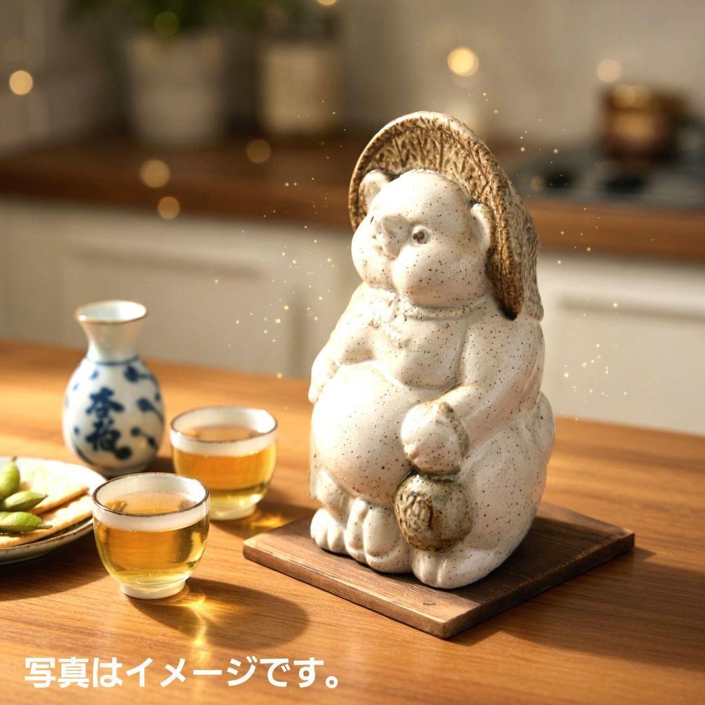 Shigaraki White Tanuki Statue Modern Home Decor Vintage Style Excellent