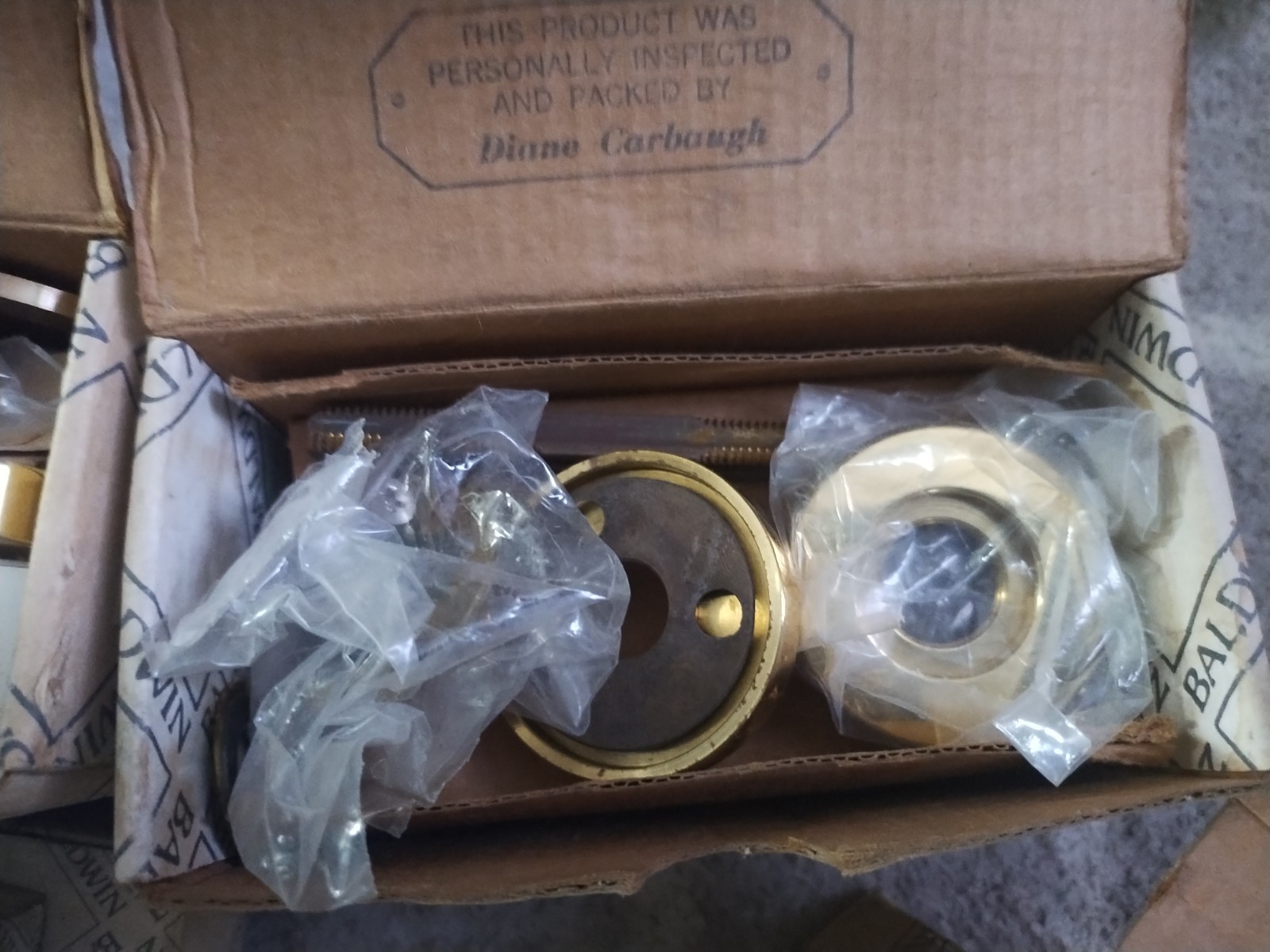 Lot Of Vintage New Old Stock BALDWIN Door HARDWARE Handles Ring Escutcheons