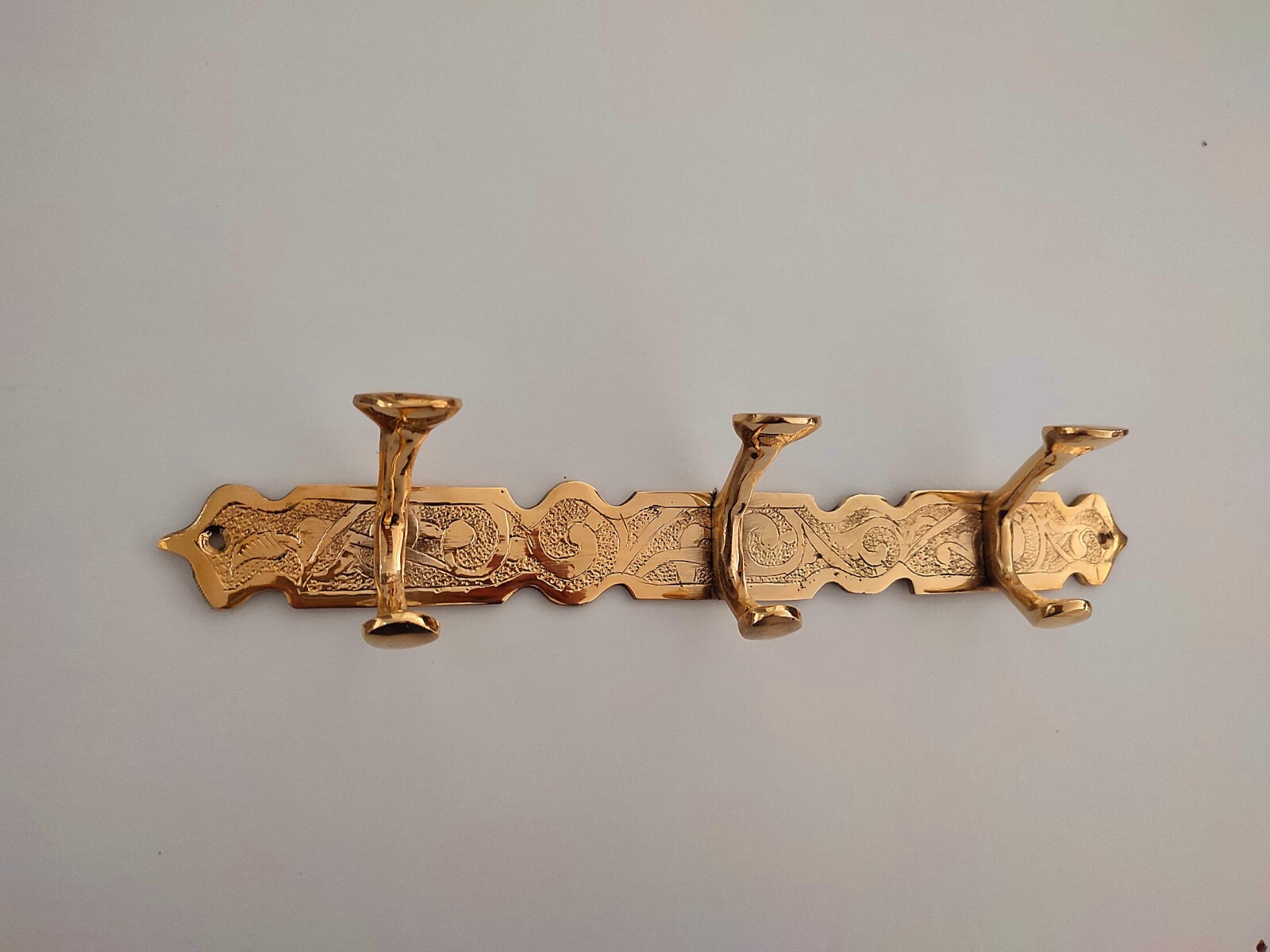 Handcrafted Double Brass Hooks, Moroccan Style Bathroom Brass Hooks.