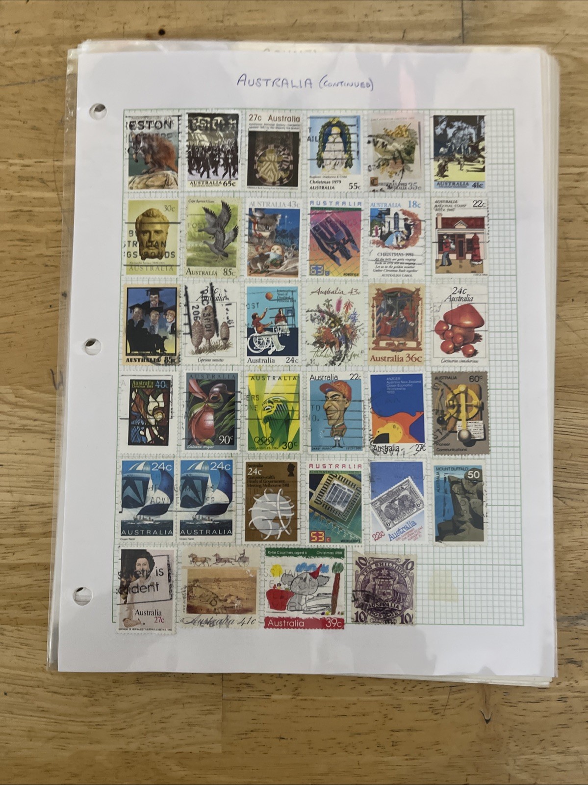 Lot of new and used stamps from all over the world. ON Paper.
