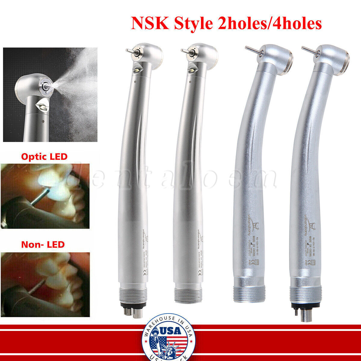 1-10 Yabangbang Dental (LED E-generator) High Speed Handpiece 4/2 Hole NSK Style