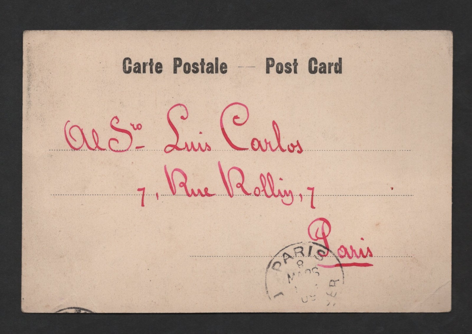 IRAQ 1909 FRANCE "MOUSSOUL 13.2.9" TYING 20 PARAS OTTOMAN STAMP ON POSTCARD VIEW