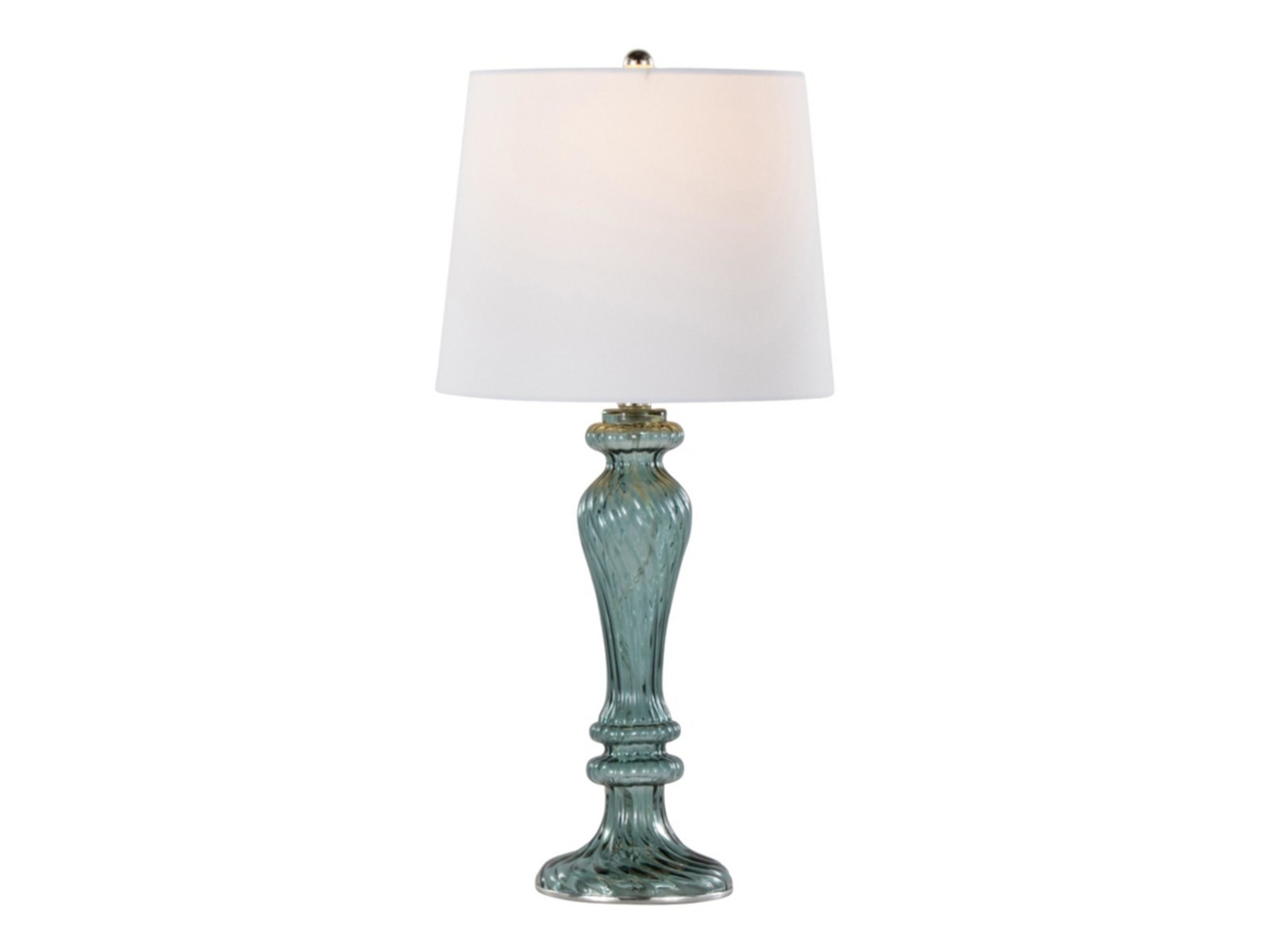 SET OF 2 LumiSource Windsor 25.5" Blue Fluted Glass Table Lamp