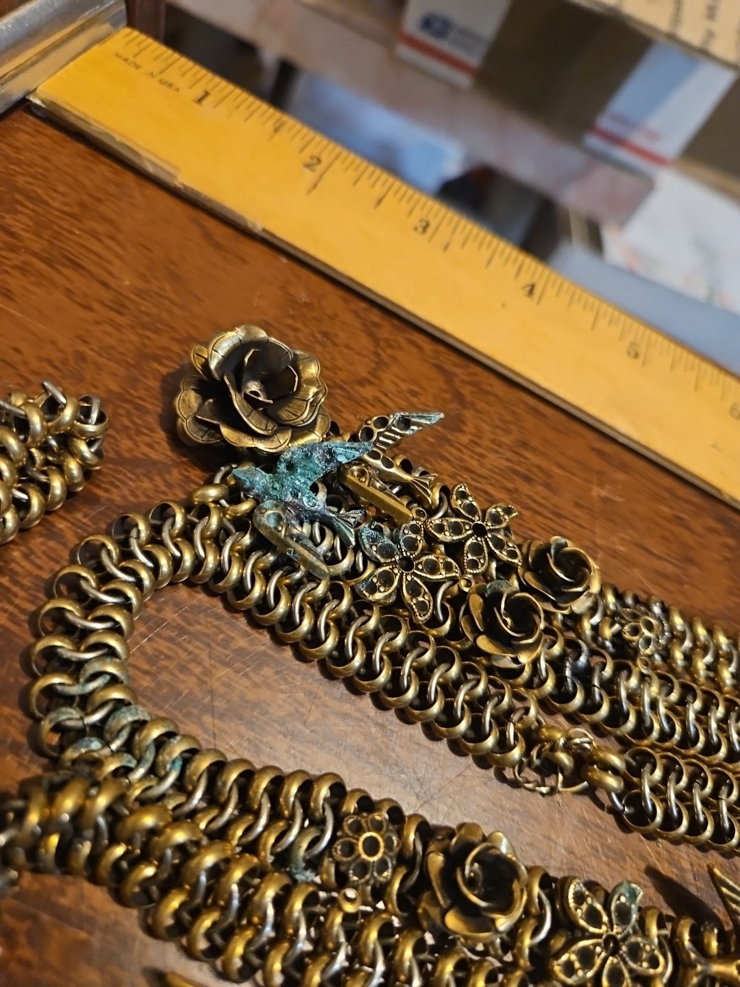 Huge Repurposing Lot Chains Pieces Vintage 60s Brass Stampings Findings Jewelry