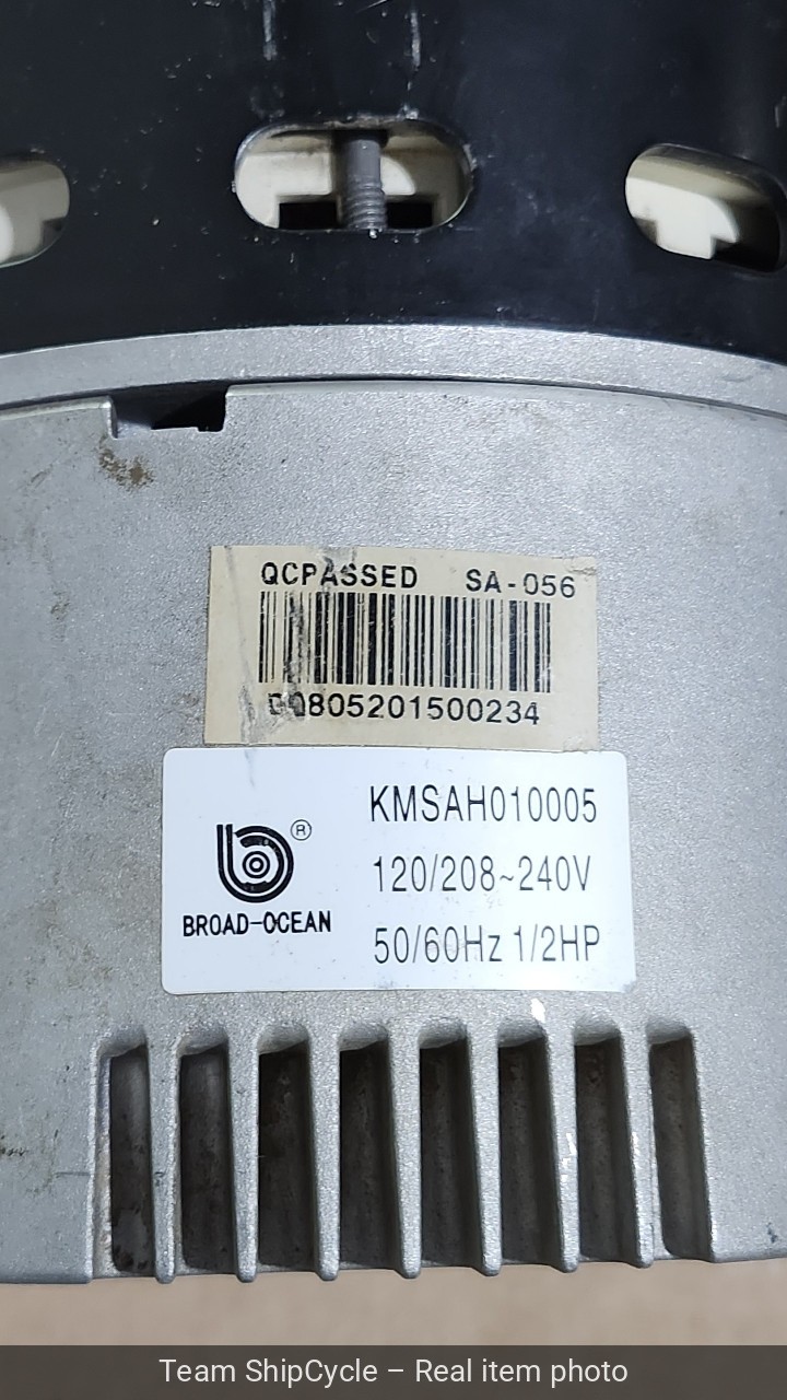 BROADOCEAN ZWK763B00501 622306 ECM Fan Motor 12HP 120208V KMSAH010005 G2U
