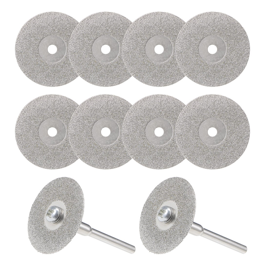 10Pcs 25mm Diamond Cutting Wheels Cut Off Wheel with 2Pcs Mandrels