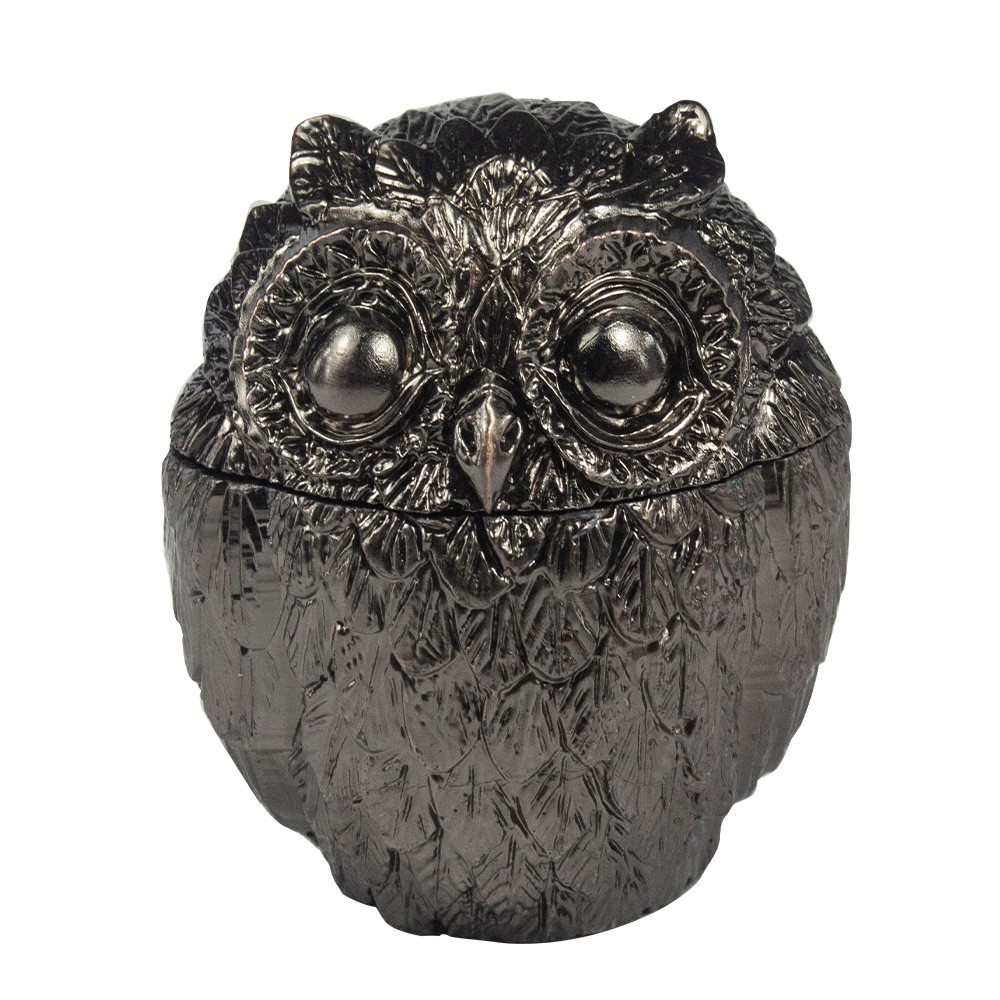 1 Vintage Metal Owl Tobacco Grinder 4 Piece Zinc Teeth Herb Crusher Spice Mill